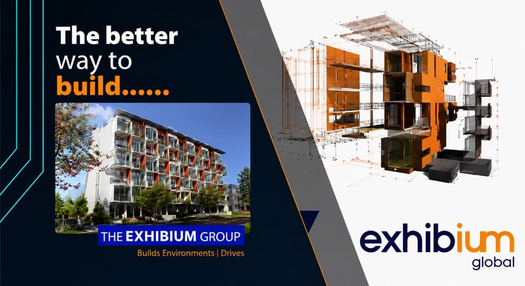 Exhibium Global modular construction graphic — the better way to build